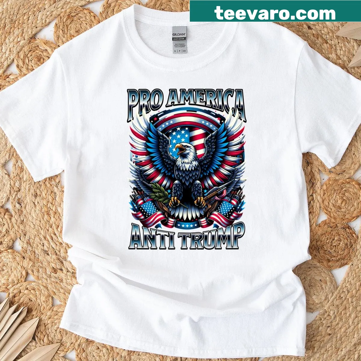 Political-themed T-shirt with bold text promoting truth and patriotism — on a men's t-shirt