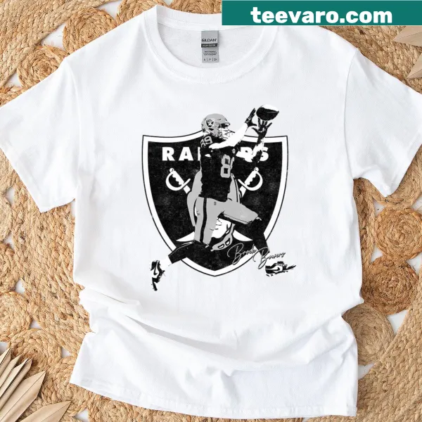 Illustrated shirt celebrating Brock Bowers with a sports theme