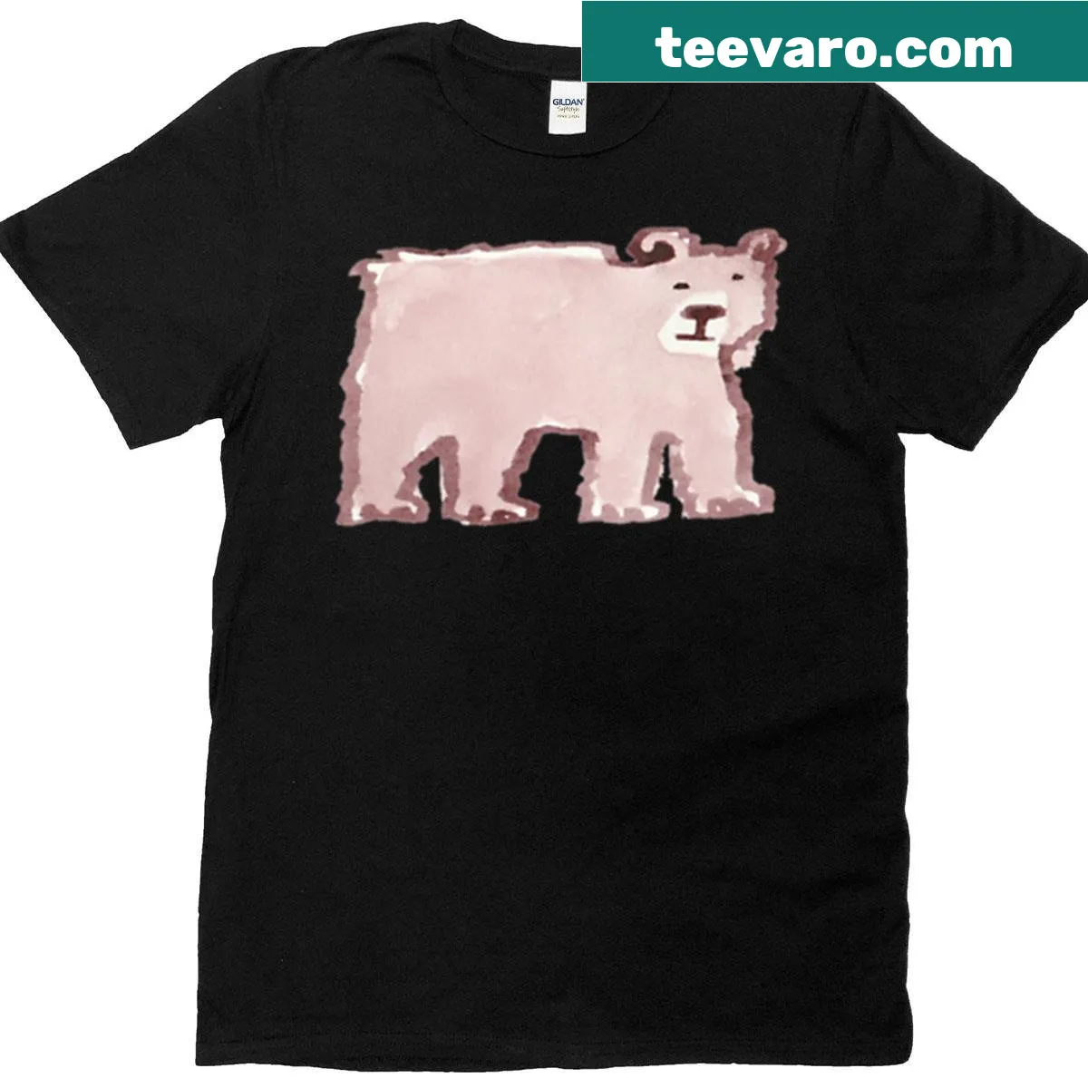 Minimalist silhouette of a brown bear on a T-shirt — on a men's t-shirt