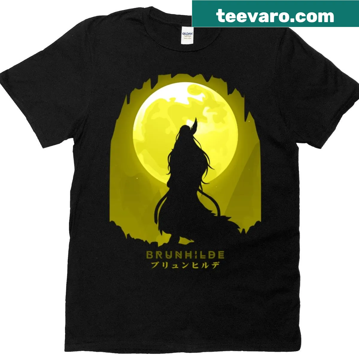 Whimsical Brunhilde Stone illustration on a T-shirt — on a men's t-shirt