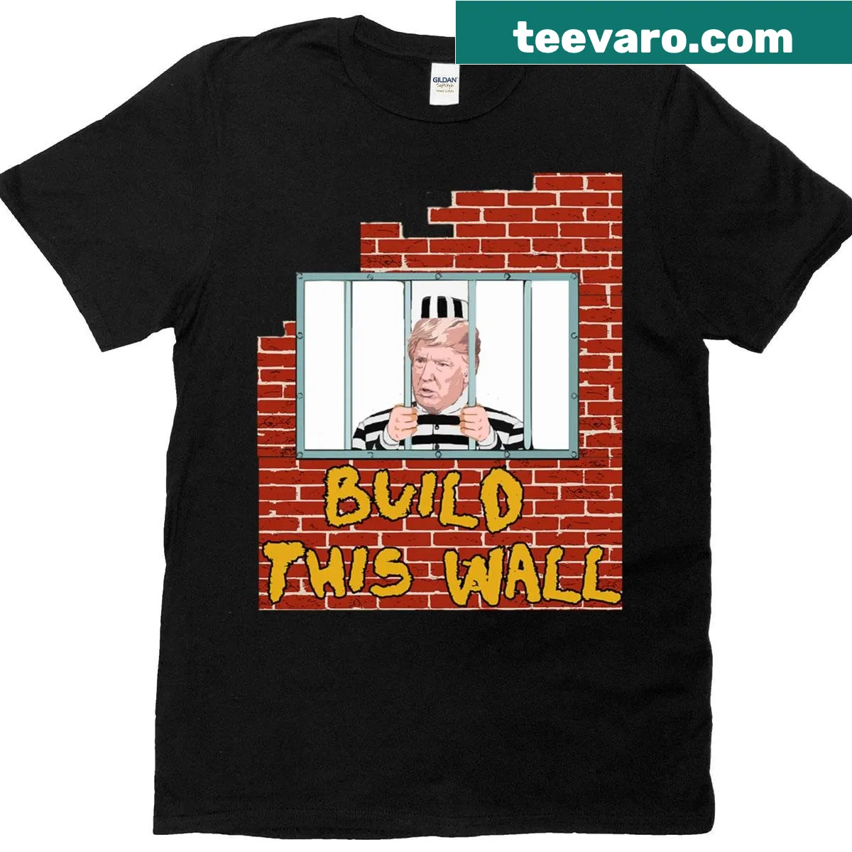 Bold typography T-shirt with a humorous anti-Trump message — on a men's t-shirt