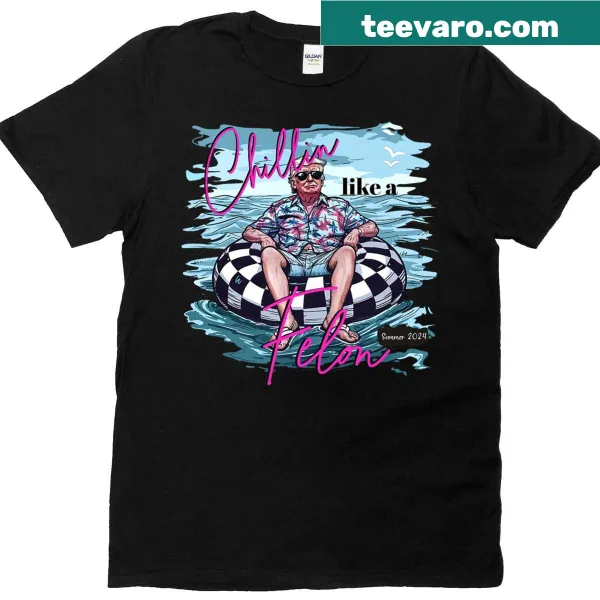 Funny Donald Trump beach shirt with humorous 'Chillin' Like A Felon' text