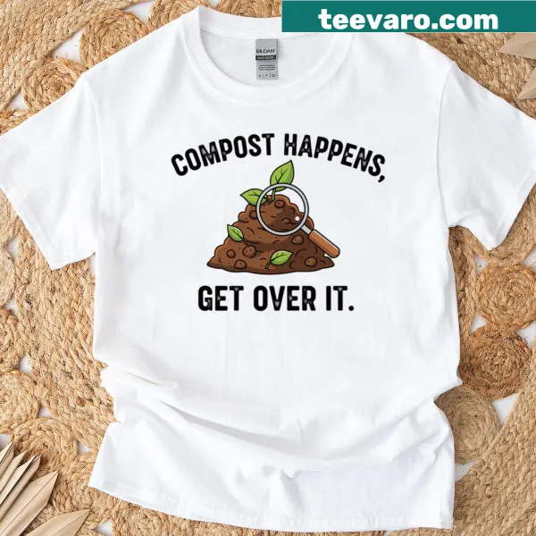 Witty illustrated shirt about composting for garden lovers