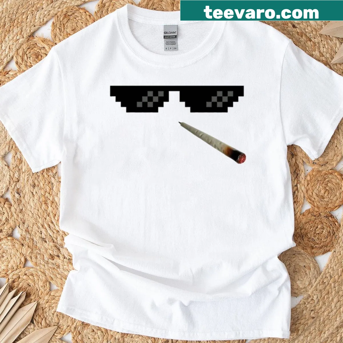 Playful design mimicking cool stickers on a T-shirt — on a men's t-shirt