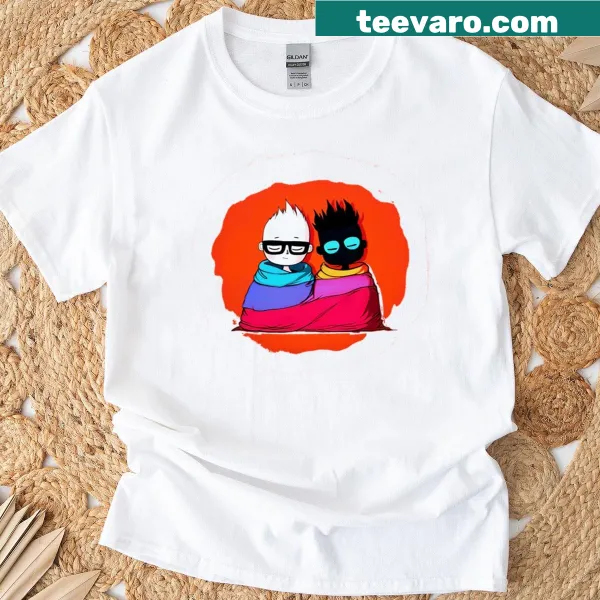 Minimalist T-shirt illustrating friendship and togetherness