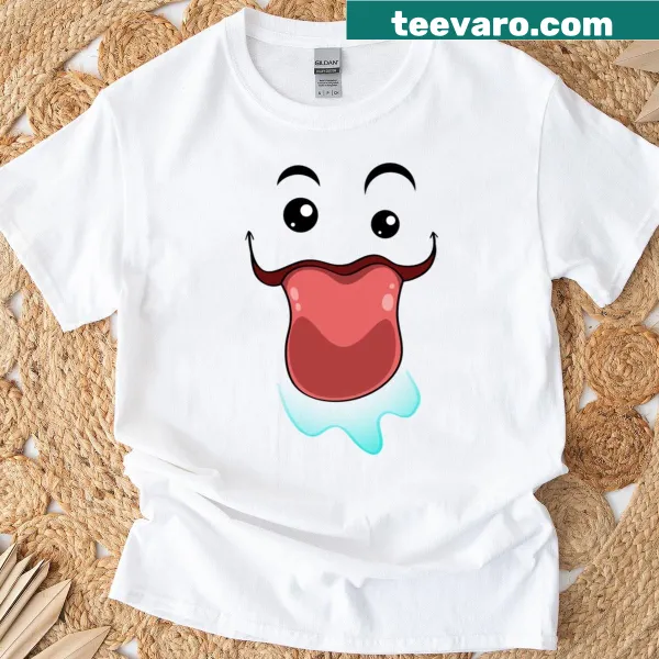 Cartoon vampire face illustration on a fun t-shirt