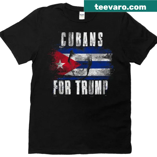 American and Cuban patriotic graphic t-shirt featuring Trump support.