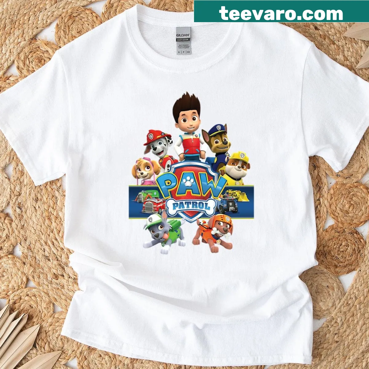 Cartoon police dogs design on a T-shirt, perfect for dog lovers. — on a men's t-shirt