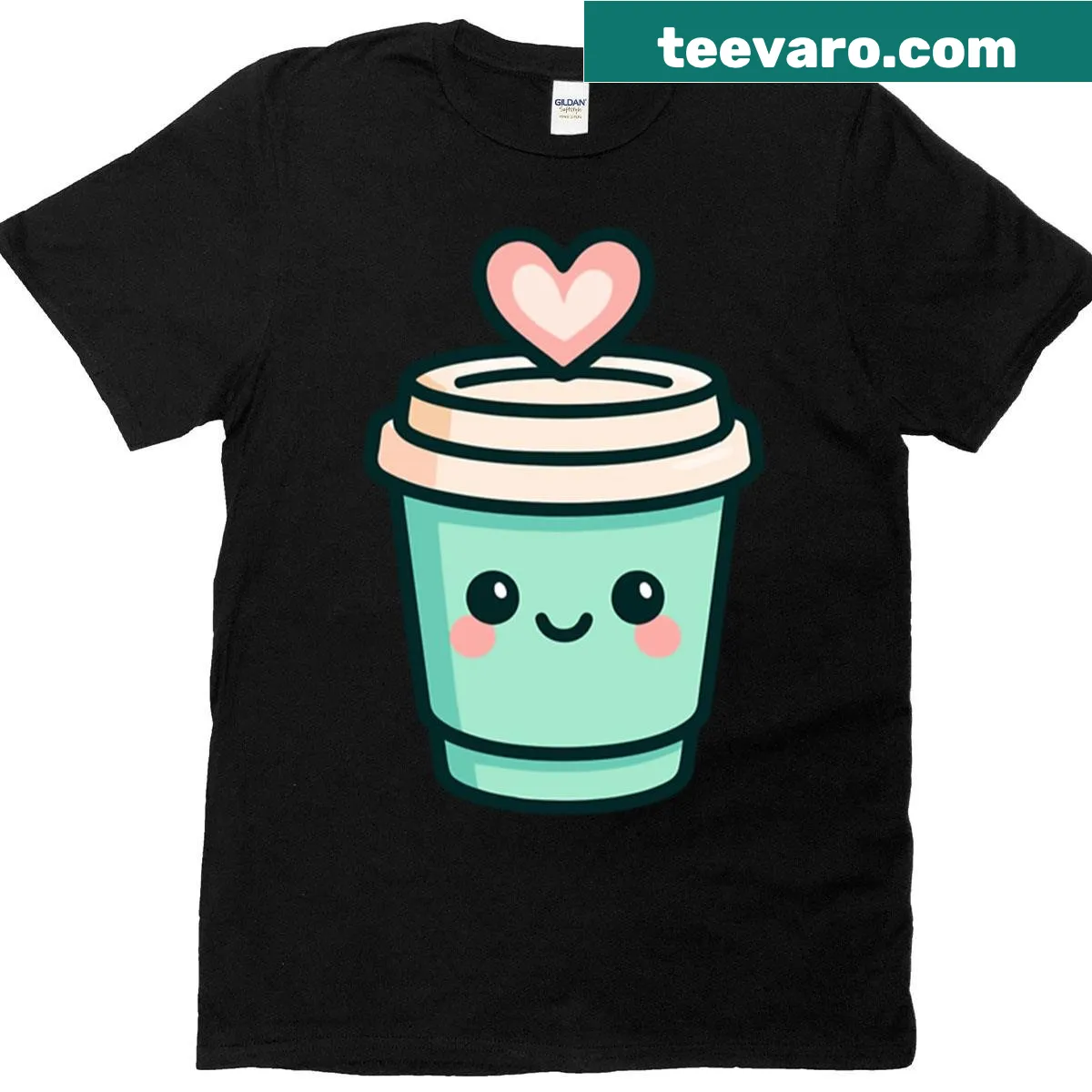 Kawaii coffee cup graphic on an adorable t-shirt — on a men's t-shirt