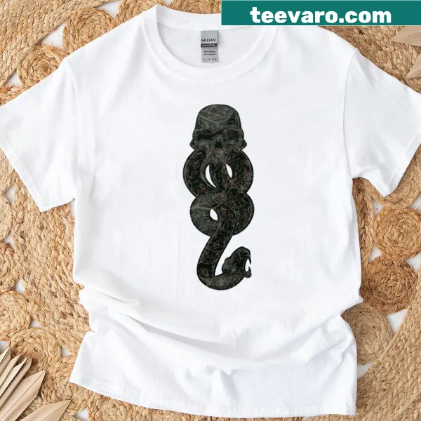 Graphic T-shirt featuring Death Eaters from a popular fantasy series.