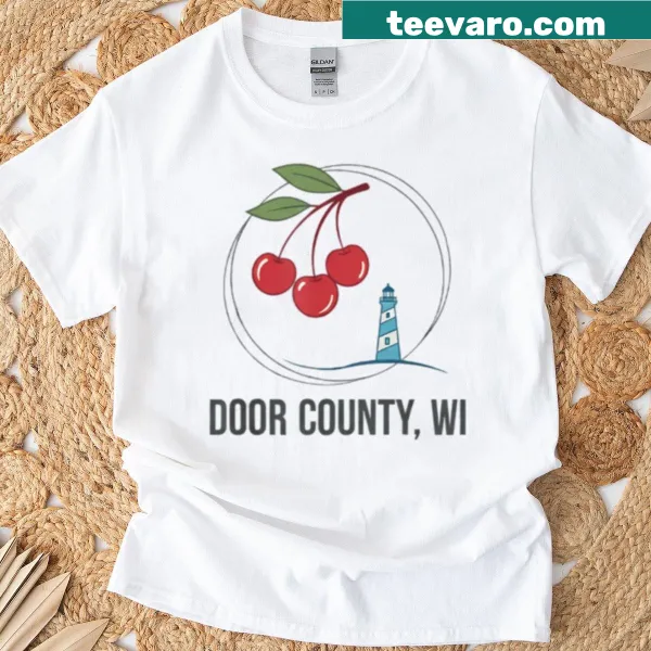Lakeside charm graphic representing Door County Wisconsin on a t-shirt