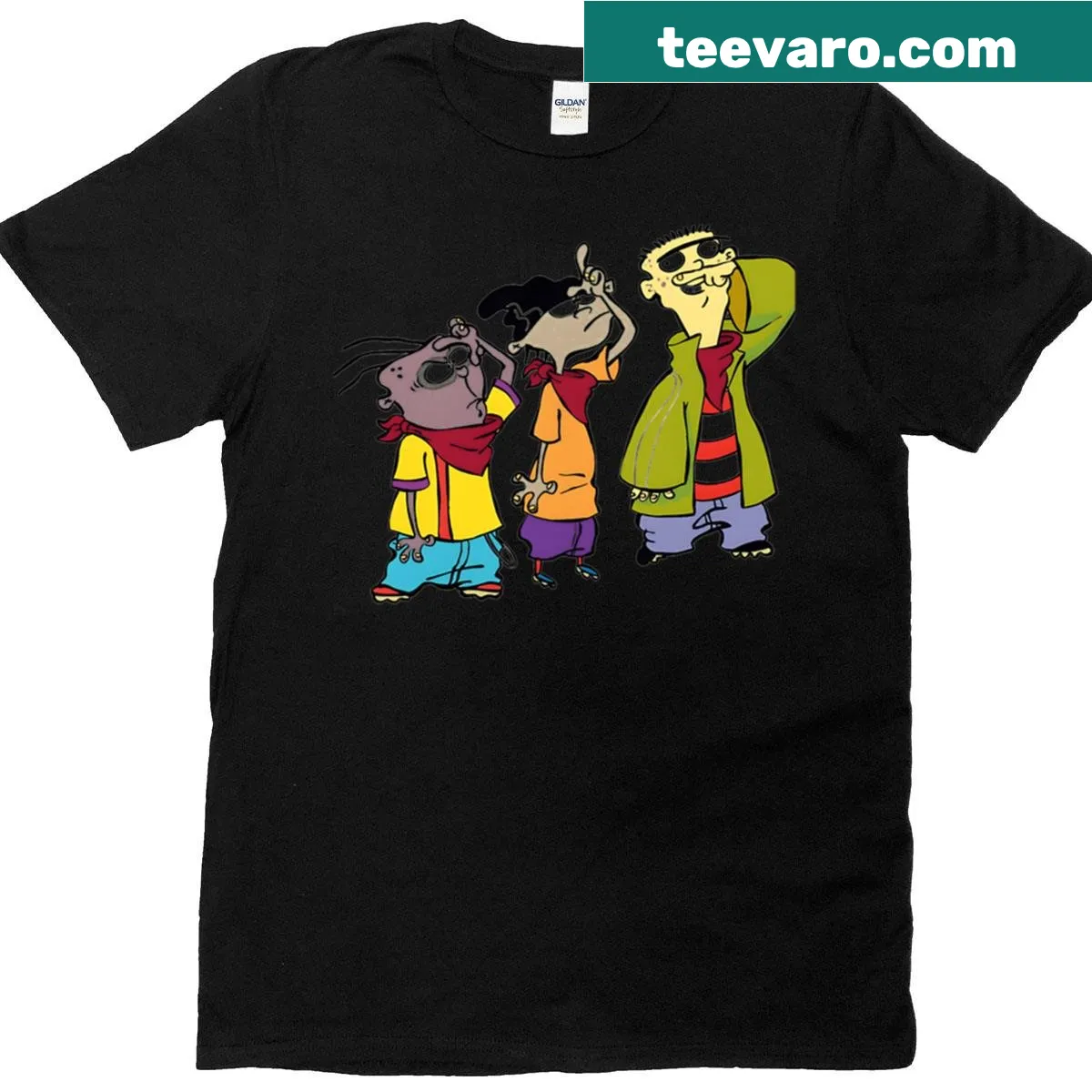 Graphic T-shirt featuring Ed Edd N Eddy inspired design — on a men's t-shirt