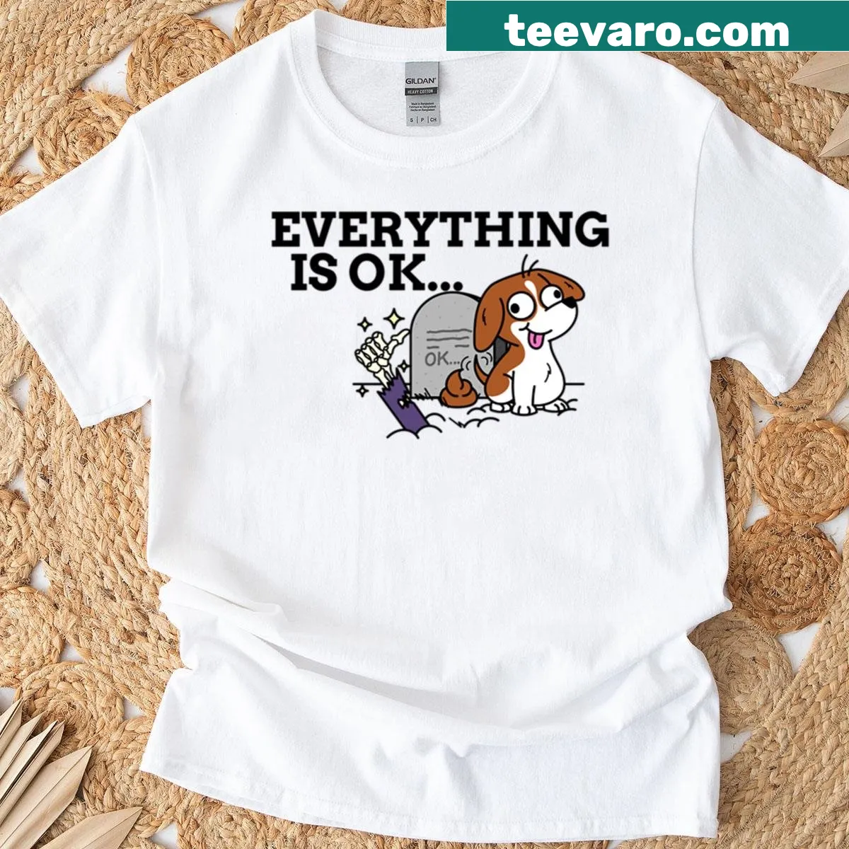 T-shirt with the phrase 'Everything Is Ok' in a clean design — on a men's t-shirt