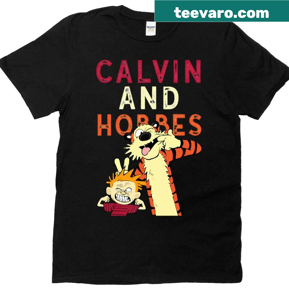 T-shirt featuring famous quotes from Calvin and Hobbes — on a men's t-shirt