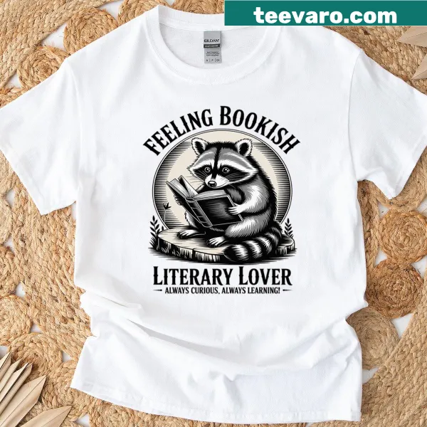 Text design stating 'Feeling Bookish' with graphics