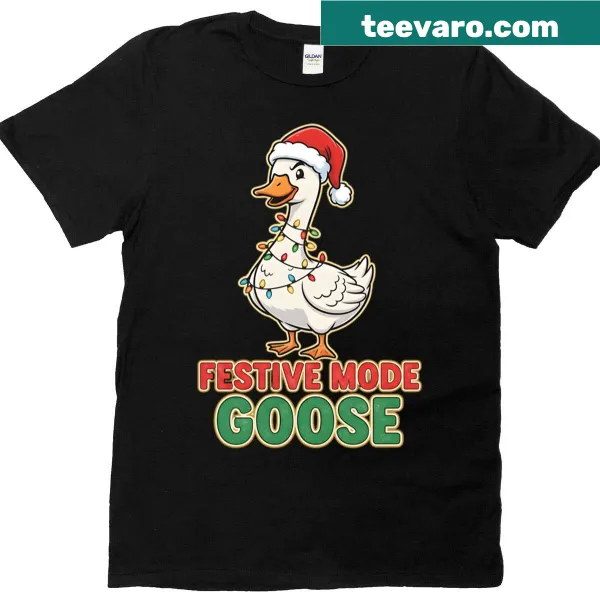 Funny Christmas T-shirt with 'Goose Mode' text
