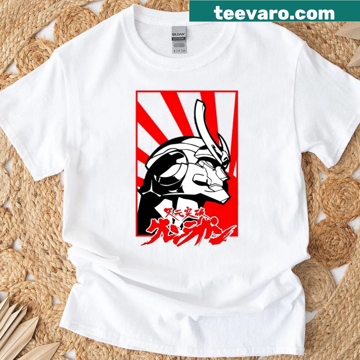 Vintage T-shirt featuring a graphic combining various movie genres like action and anime. — on a men's t-shirt
