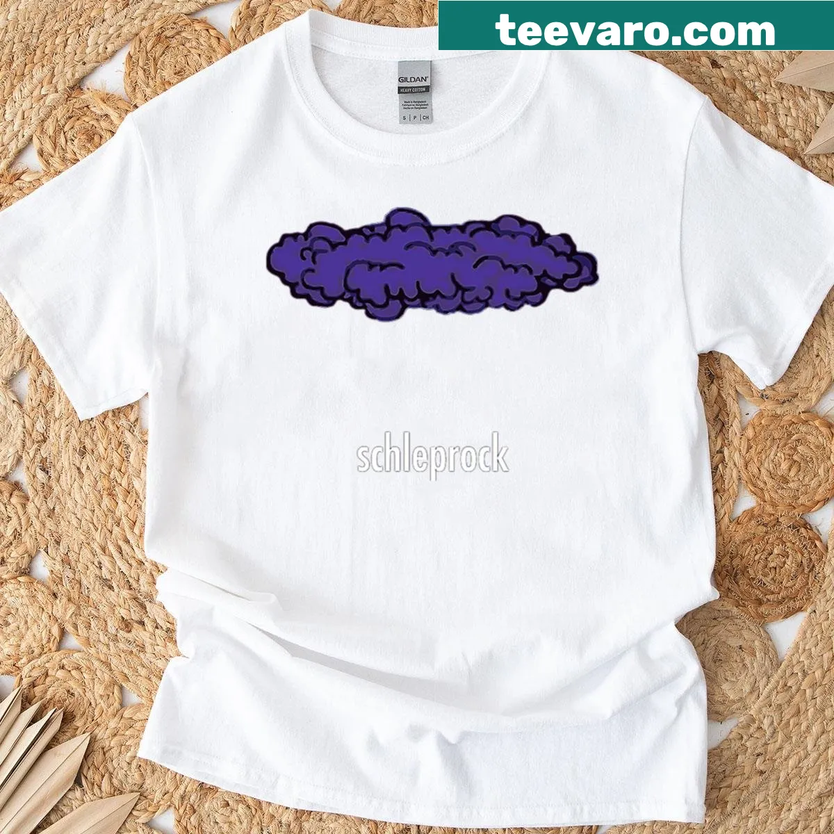 Illustration of Flintstones character Schleprock on a t-shirt — on a men's t-shirt