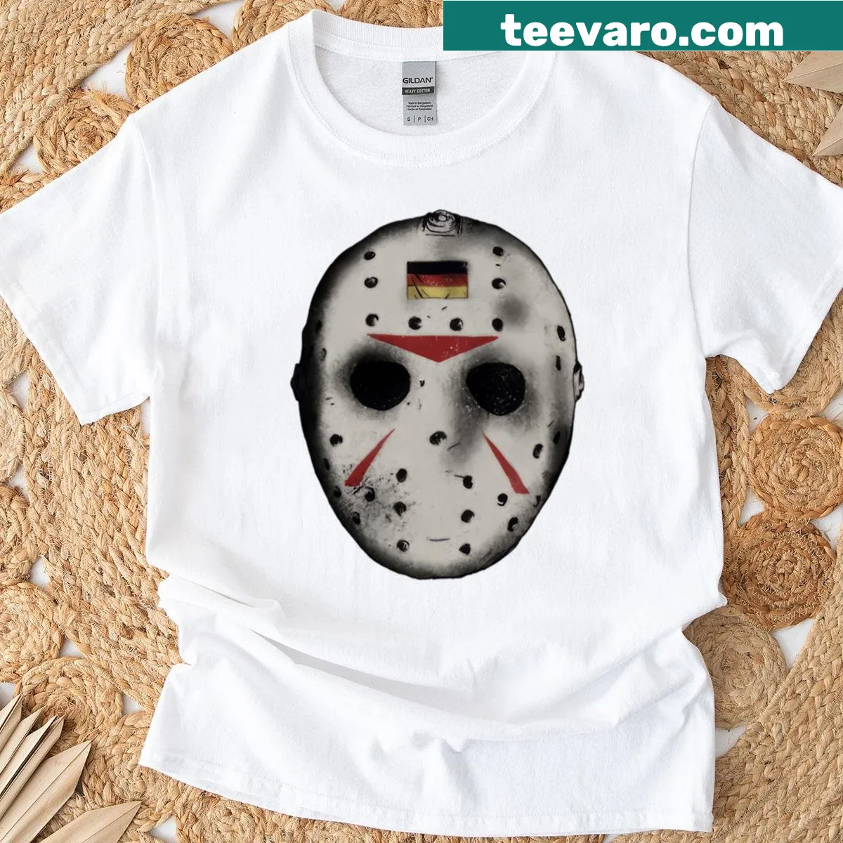 Mysterious graphic T-shirt inspired by Friday 13th — on a men's t-shirt