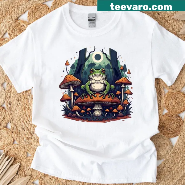 Illustration of a thoughtful frog as a little philosopher on a t-shirt