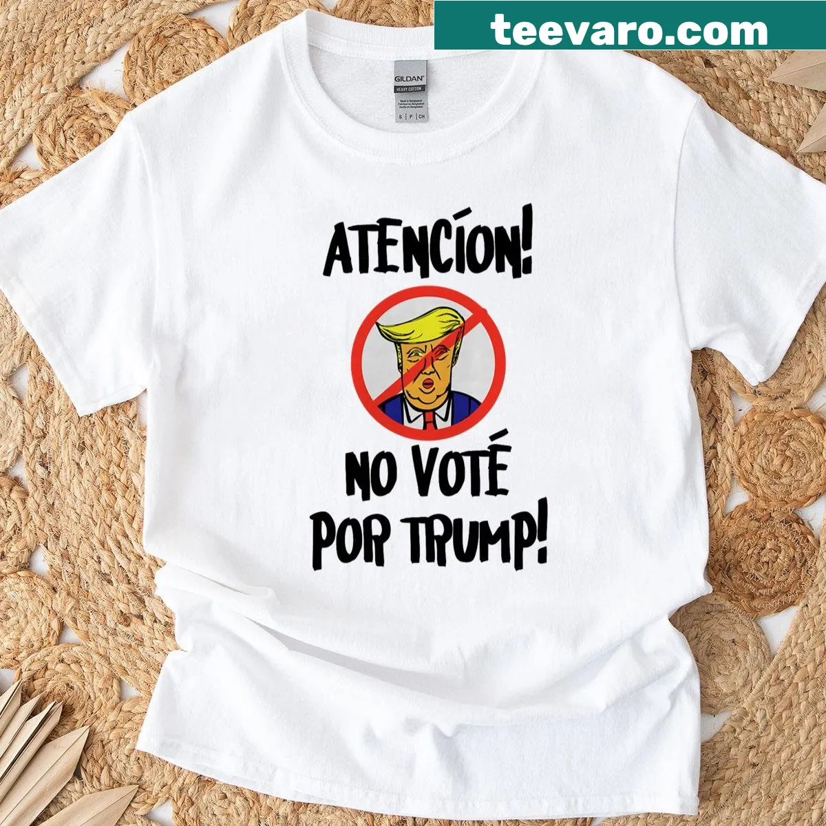 Sarcastic T-shirt featuring 'I Didn't Vote Trump' graphic — on a men's t-shirt