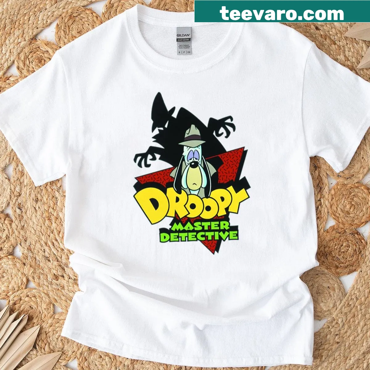 Cartoon green monster designed for Christmas humor — on a men's t-shirt
