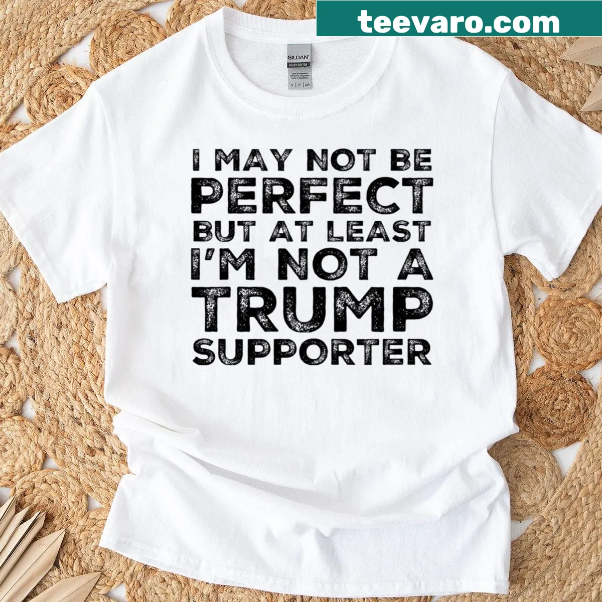 Funny anti-Trump political T-shirt with bold text — on a men's t-shirt