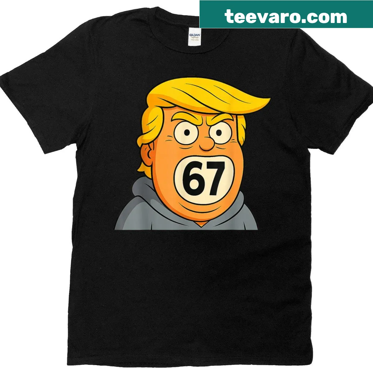 T-shirt featuring a humorous graphic and meme related to Trump. — on a men's t-shirt