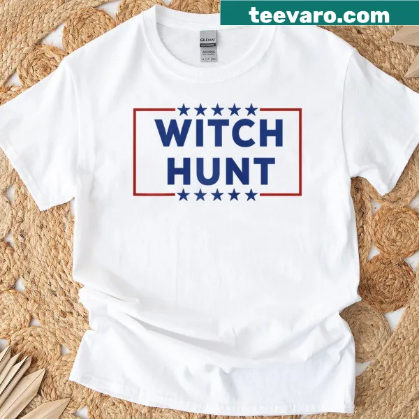 Witch Hunt themed raglan shirt with humorous design for Halloween parties.