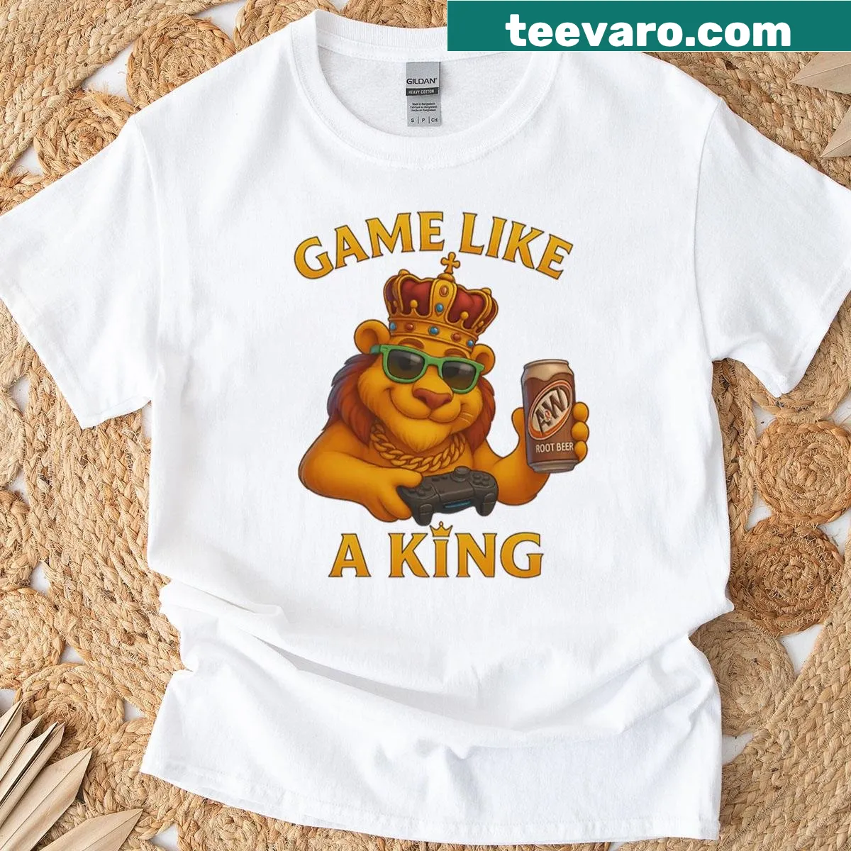 Empowering 'Game Like A King' typography on a motivational t-shirt — on a men's t-shirt