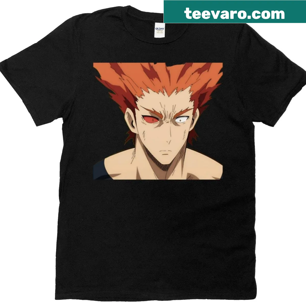 T-shirt featuring Garou with powerful imagery from the series — on a men's t-shirt