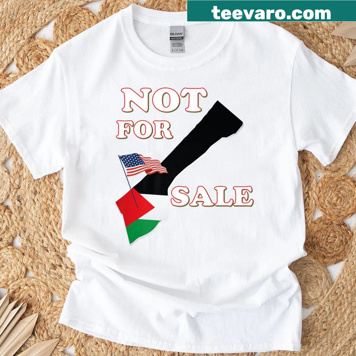 Bold shirt with text about Gaza and Trump — on a men's t-shirt
