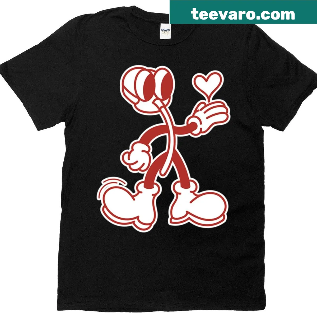 Illustration of a small heart symbolizing love on the tee — on a men's t-shirt