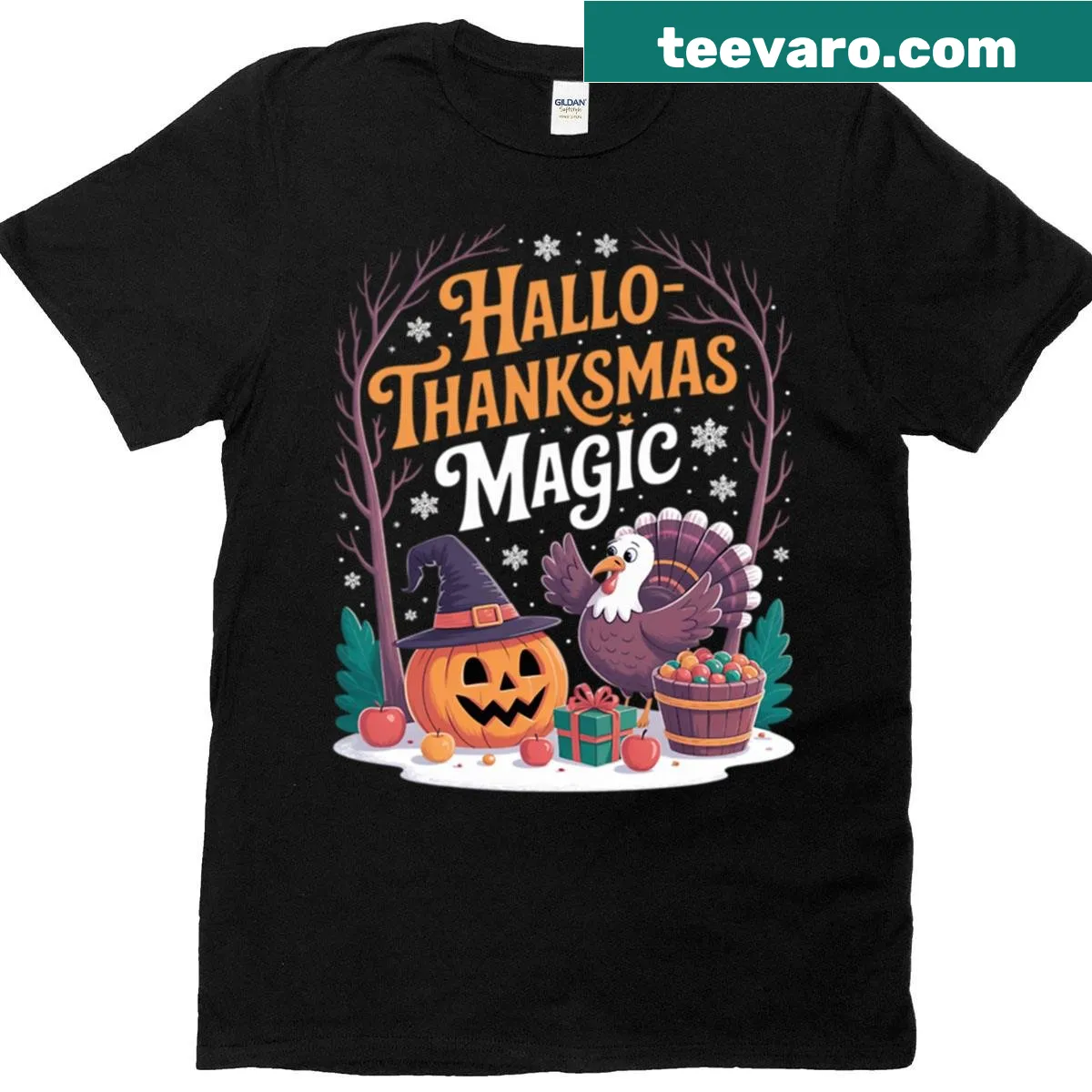 Funny holiday-themed graphic t-shirt with seasonal designs — on a men's t-shirt