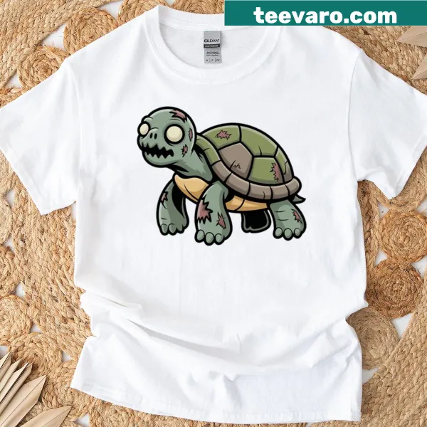 Cute turtle in costume for Halloween on a playful shirt