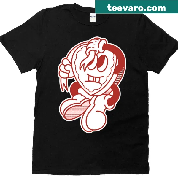 Illustrative T-shirt featuring a heart medal and ribbon design