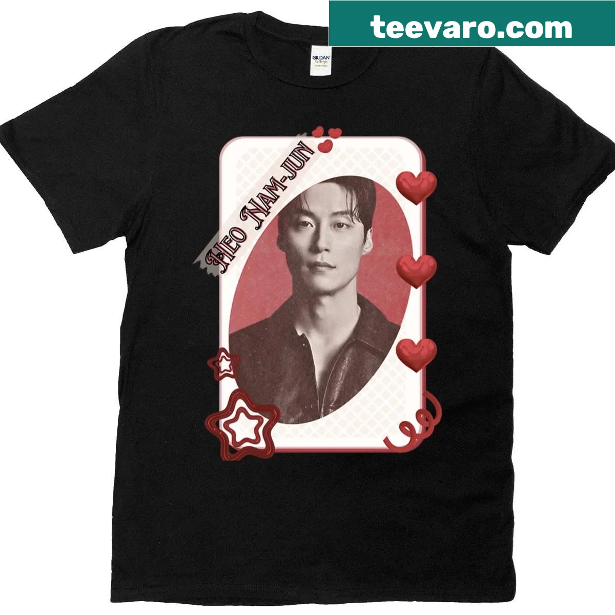 Collage design featuring Heo Nam-jun on a stylish T-shirt — on a men's t-shirt