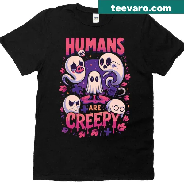 Shirt with ghostly design and humorous saying