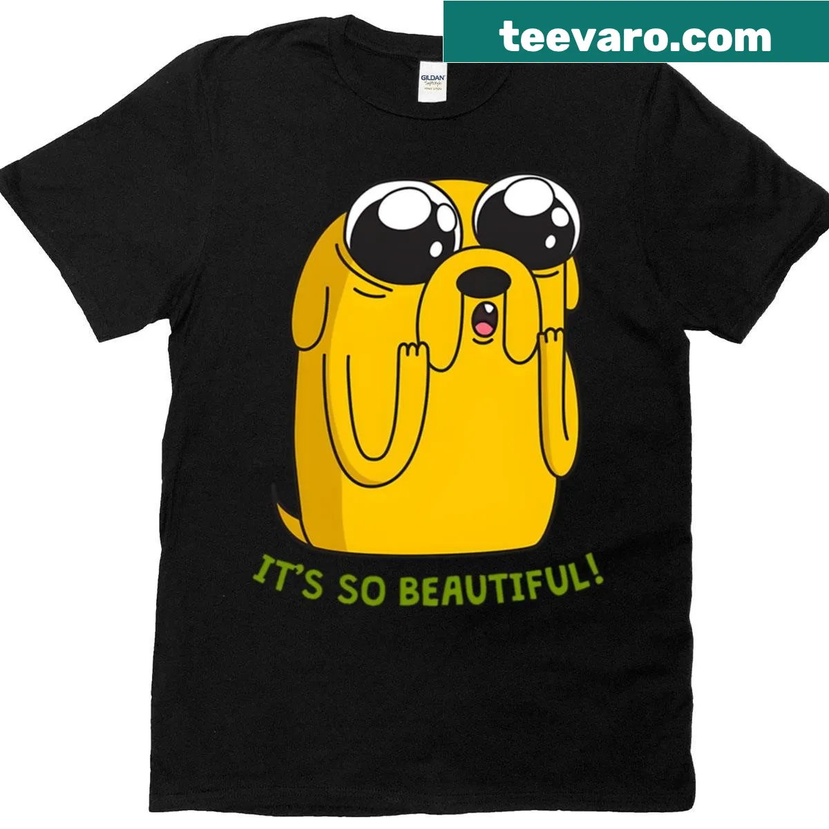 T-shirt with minimalist text 'It's So Beautiful' — on a men's t-shirt