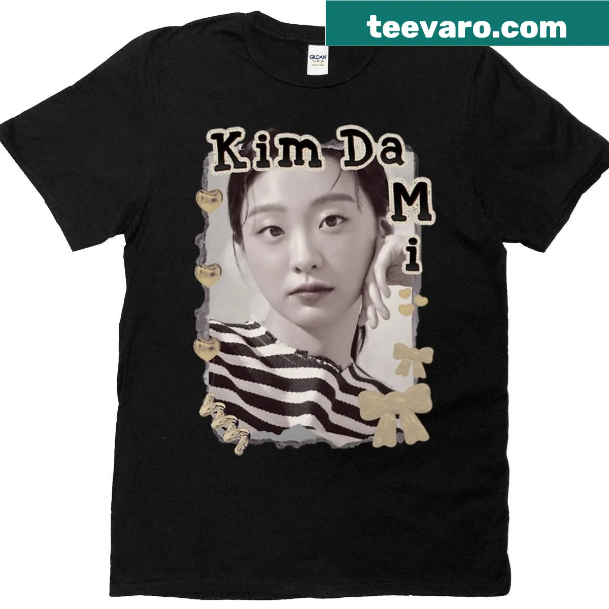 K-Dramas themed T-shirt featuring Kim Da-mi collage design — on a men's t-shirt