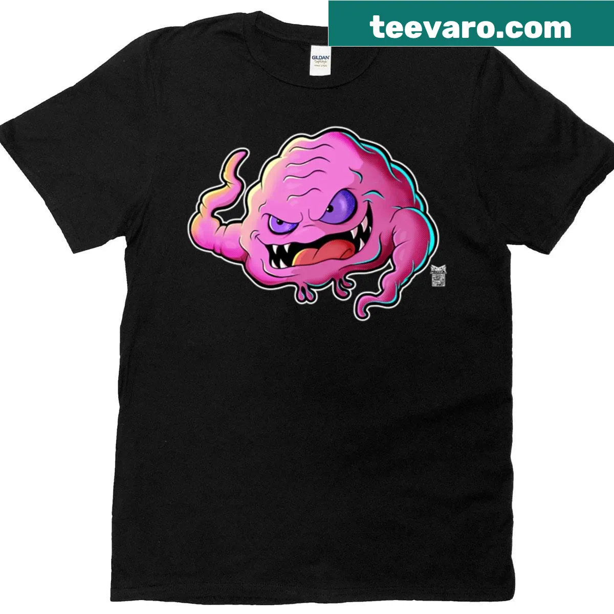 80s inspired t-shirt featuring Krang from TMNT — on a men's t-shirt