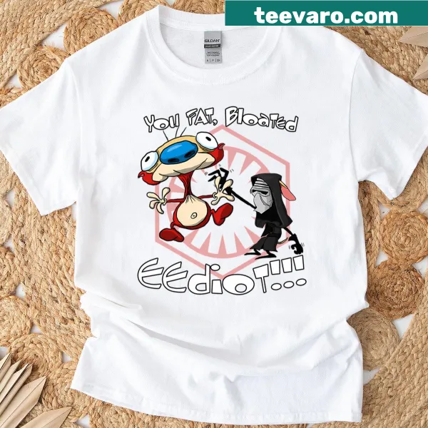 Kylo Ren and Stimpy graphic T-shirt featuring playful cartoon design