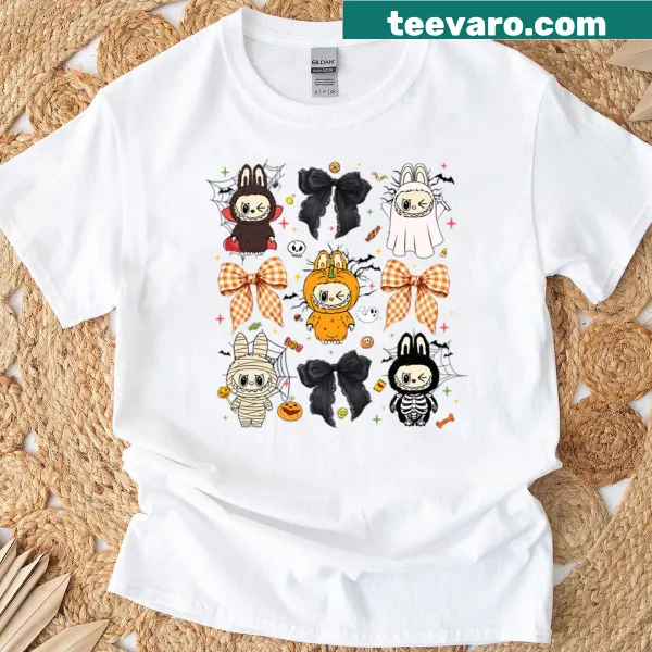 Kawaii Labubu in Halloween costumes with bows