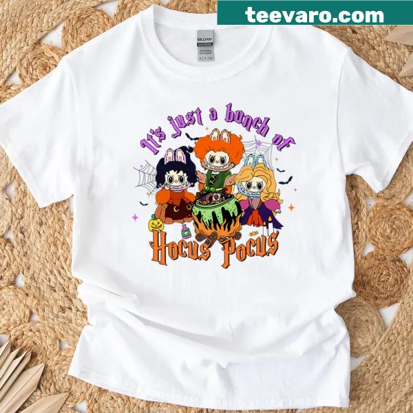 Illustration of Sanderson Sisters from Hocus Pocus on a T-shirt