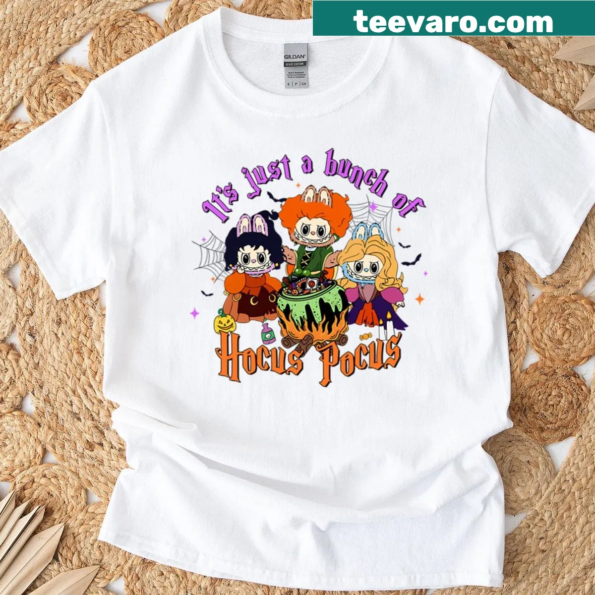 Illustration of Sanderson Sisters from Hocus Pocus on a T-shirt — on a men's t-shirt