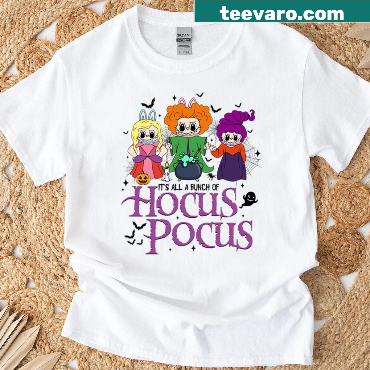 Sanderson Sisters illustration on a Halloween T-shirt — on a men's t-shirt