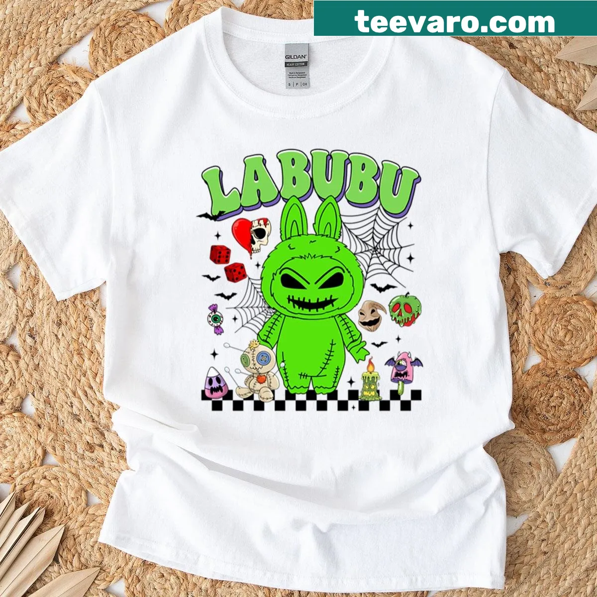 Playful Halloween t-shirt featuring Oogie Boogie design — on a men's t-shirt