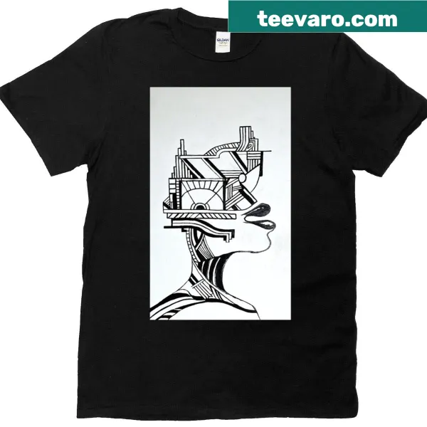 Abstract T-shirt featuring a whimsical design of lips