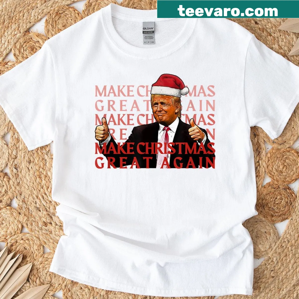 Funny Christmas T-shirt with Santa and political message — on a men's t-shirt