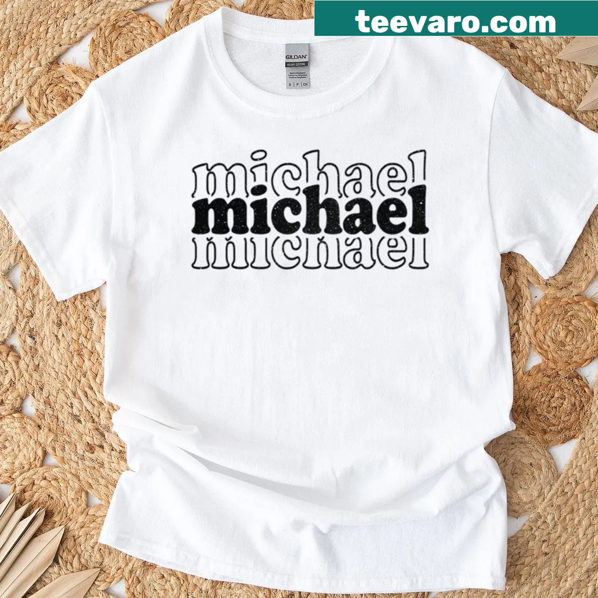 Personalized t-shirt featuring the name 'Michael'. — on a men's t-shirt